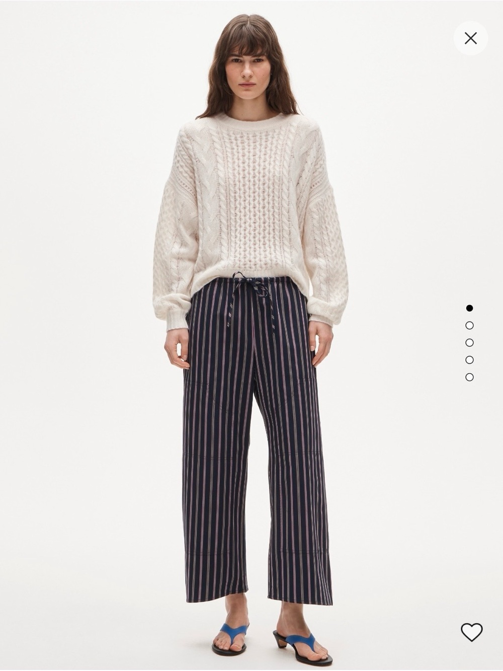 J. Crew Luna Pant in striped cotton poplin small